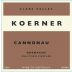 Koerner Cannonau Grenache 2022 Front Label