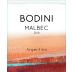 Bodini Malbec 2018 Front Label