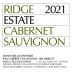 Ridge Estate Cabernet Sauvignon 2021 Front Label