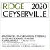 Ridge Geyserville (1.5 Liter Magnum) 2020 Front Label