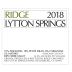 Ridge Lytton Springs (3 Liter Bottle) 2018 Front Label
