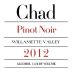 Chad Pinot Noir 2012 Front Label