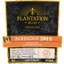 Plantation Barbados Vintage Collection Rum 2014 Front Label