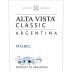Alta Vista Classic Malbec 2018 Front Label