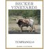 Becker Vineyards Tempranillo 2018 Front Label