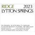 Ridge Lytton Springs (1.5 Liter Magnum) 2023 Front Label