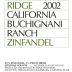 Ridge Buchignani Ranch Zinfandel 2002 Front Label