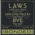 Laws Whiskey House Bonded San Luis Valley Rye Whiskey Front Label