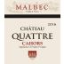 Chateau Quattre Cahors 2016 Front Label
