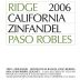 Ridge Paso Robles Zinfandel 2006 Front Label