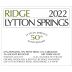 Ridge Lytton Springs Red Blend 2022 Front Label