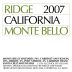 Ridge Monte Bello (375ML half-bottle) 2007 Front Label