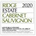 Ridge Estate Cabernet Sauvignon 2020 Front Label
