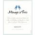 Menage a Trois Merlot 2016 Front Label