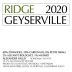 Ridge Geyserville 2020 Front Label