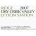 Ridge Lytton Estate Zinfandel 2007 Front Label