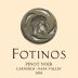 Fotinos Brothers Winery Pinot Noir 2016 Front Label