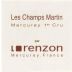 Domaine Bruno Lorenzon Mercurey Champs Martin Premier Cru 2019 Front Label