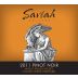 Saviah Couse Creek Vineyard Pinot Noir 2011 Front Label
