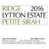 Ridge Lytton Estate Petite Sirah 2016 Front Label