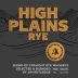 High Plains Straight Rye Whiskey Front Label