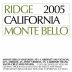 Ridge Monte Bello (375ML half-bottle) 2005 Front Label