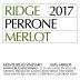 Ridge Perrone Merlot (bin soiled label) 2017 Front Label
