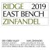 Ridge East Bench Zinfandel 2019 Front Label