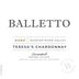 Balletto Winery Teresa's Unoaked Chardonnay 2020 Front Label