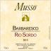 Musso Rio Sordo Barbaresco 2015 Front Label