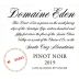 Domaine Eden Pinot Noir 2019 Front Label