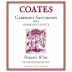 Coates Vineyards Organic Cabernet Sauvignon 2014 Front Label