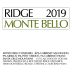 Ridge Monte Bello 2019 Front Label