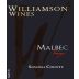 Williamson Wines Tango Malbec 2005 Front Label