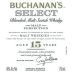 Buchanan's 15 Year Select Blended Malt Scotch Whisky Front Label