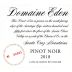 Domaine Eden Pinot Noir 2018 Front Label