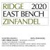 Ridge East Bench Zinfandel 2020 Front Label