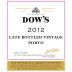 Dow's Late Bottled Vintage 2012 Front Label