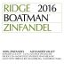 Ridge Boatman Zinfandel 2016 Front Label