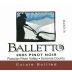 Balletto Winery Russian River Valley Estate Pinot Noir 2005 Front Label