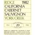 Ridge York Creek Cabernet Sauvignon 1982 Front Label
