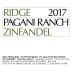 Ridge Pagani Ranch Zinfandel 2017 Front Label