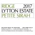 Ridge Lytton Estate Petite Sirah 2017 Front Label