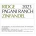 Ridge Pagani Ranch Zinfandel 2023 Front Label