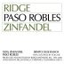 Ridge Paso Robles Zinfandel 2019 Front Label