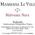Li Veli Salento Malvasia Nera 2015 Front Label