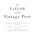 Taylor Fladgate Porto 1970 Front Label
