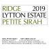 Ridge Lytton Estate Petite Sirah 2019 Front Label