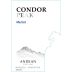 Andean Vineyards Condor Peak Merlot 2017 Front Label