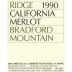 Ridge Bradford Mountain Merlot 1990 Front Label